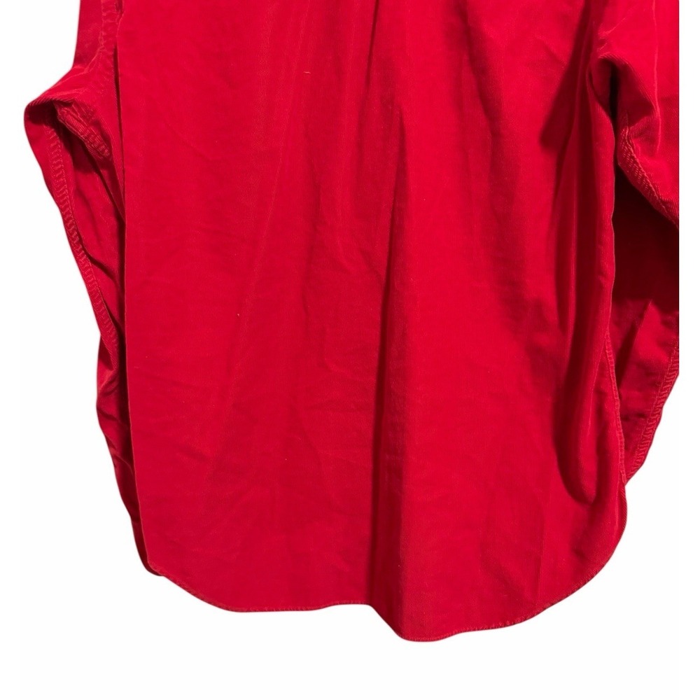 Polo‎ Ralph Lauren Red Corduroy Classic Western Shirt Pearl Snap Size Medium - Picture 6 of 14